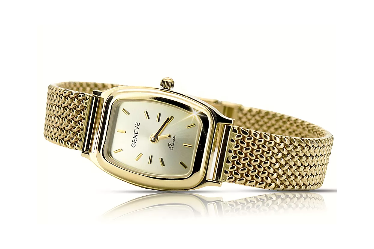 Gold men's watch Geneve ★ zlotychlopak.pl ★ Gold purity 585 333 Low Price!