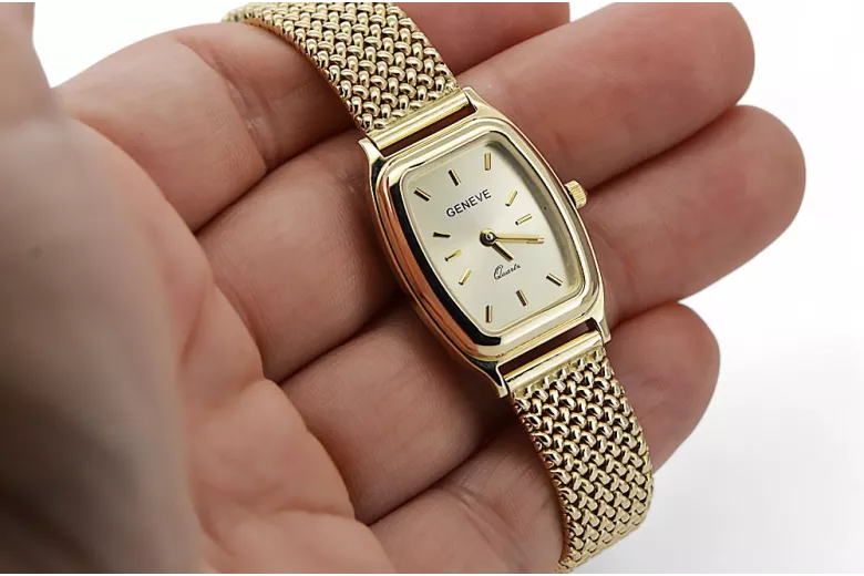 Gold men's watch Geneve ★ zlotychlopak.pl ★ Gold purity 585 333 Low Price!