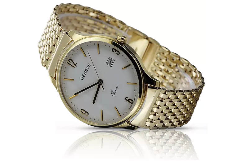 Reloj para hombres de oro Geneve ★ https://zlotychlopak.pl/es/ ★ Pureza de oro 585 333 Precio bajo!