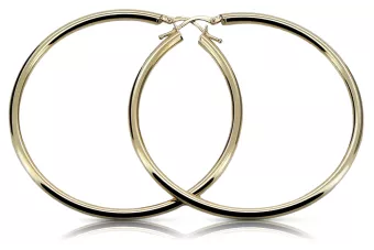 Gelb Italienisch 14k 585 Gold Kreis Hoop Ohrringe ceh004y