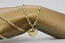 14 Karat Gold Medaillon der Mutter Gottes & Corda Figaro Kette pm024y&cc004y