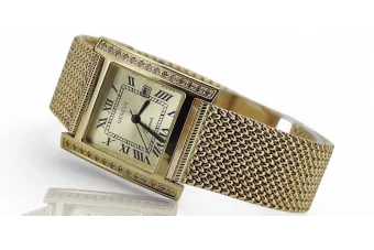 Amarillo reloj de oro de 14k reloj de pulsera Geneve mw010ydg curvaw014y