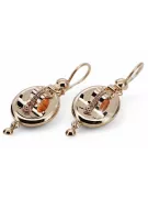 Vintage rose pink 14k 585 gold Samovar earrings ven244