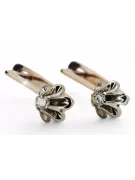 Rose pink white 14k 585 gold diamond earrings ved197rw Vintage Russian Soviet style
