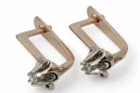 Rose rosa weiß 14k 585 Gold Diamant Ohrringe ved197rw Vintage russischer Sowjetstil
