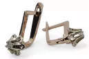 Rose pink white 14k 585 gold diamond earrings ved197rw Vintage Russian Soviet style
