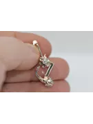 Rose pink white 14k 585 gold diamond earrings ved197rw Vintage Russian Soviet style