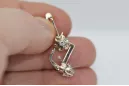 Rose pink white 14k 585 gold diamond earrings ved197rw Vintage Russian Soviet style
