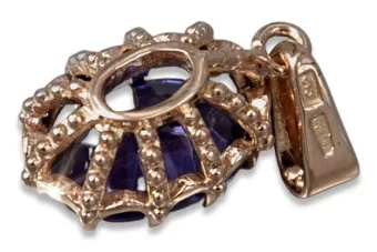 Aleksandrito originalus senovinis 14K rožinio aukso pakabukas Vintage amatų vpc008r