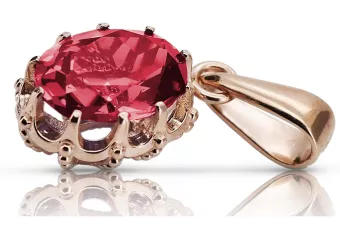 Senovinis rankdarbių pakabukas Ruby Original 14K Rose Gold vpc008r