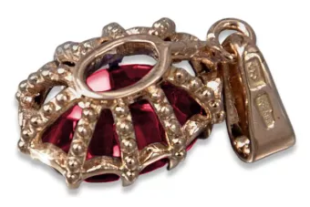 Colgante artesanal vintage Rubí original oro rosa 14K vpc008r