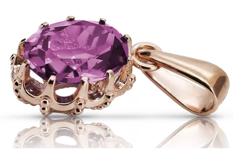 Anhänger Vintage-Stil Amethyst Original Vintage 14 K Roségold vpc008r