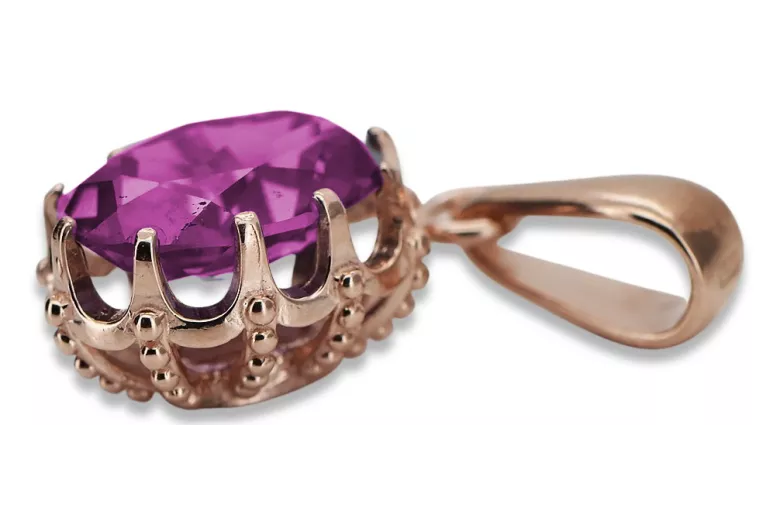 Anhänger Vintage-Stil Amethyst Original Vintage 14 K Roségold vpc008r