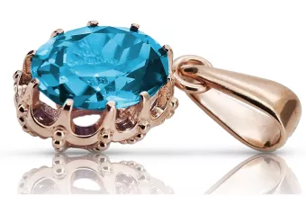Aquamarine originální vinobraní 14k produkt s růžovým zlatým přívěskem klasický vinobraní vinobraní VPC008r