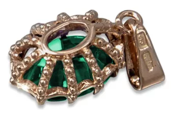 Original Vintage 14K Rose Gold Emerald Pendant Vintage craft vpc008r