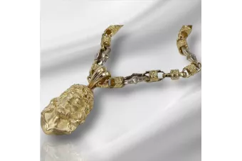 Medallón de oro de Dios con una cadena ★ zlotychlopak.pl ★ Oro 585 333 Precio bajo