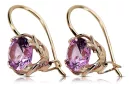 Boucles d'oreilles Amethyst Original Vintage 14K Rose Gold Vintage Jewlery vec029r