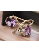 Boucles d'oreilles Amethyst Original Vintage 14K Rose Gold Vintage Jewlery vec029r