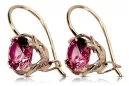 Cercei Ruby Originali Vintage din Aur Rose de 14K vec029r