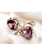 Cercei Ruby Originali Vintage din Aur Rose de 14K vec029r