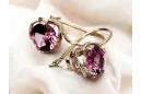 Cercei Ruby Originali Vintage din Aur Rose de 14K vec029r