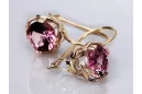 Cercei Ruby Originali Vintage din Aur Rose de 14K vec029r