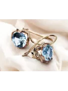 Aquamarine Original Vintage 14K Boucles d'oreilles Rose Vintage Jewlery vec029r