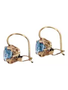 Aquamarine Original Vintage 14K Boucles d'oreilles Rose Vintage Jewlery vec029r