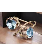 Aquamarine Original Vintage 14K Boucles d'oreilles Rose Vintage Jewlery vec029r