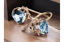 Aquamarine Original Vintage 14K Boucles d'oreilles Rose Vintage Jewlery vec029r