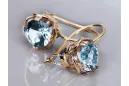 Aquamarine Original Vintage 14K Boucles d'oreilles Rose Vintage Jewlery vec029r