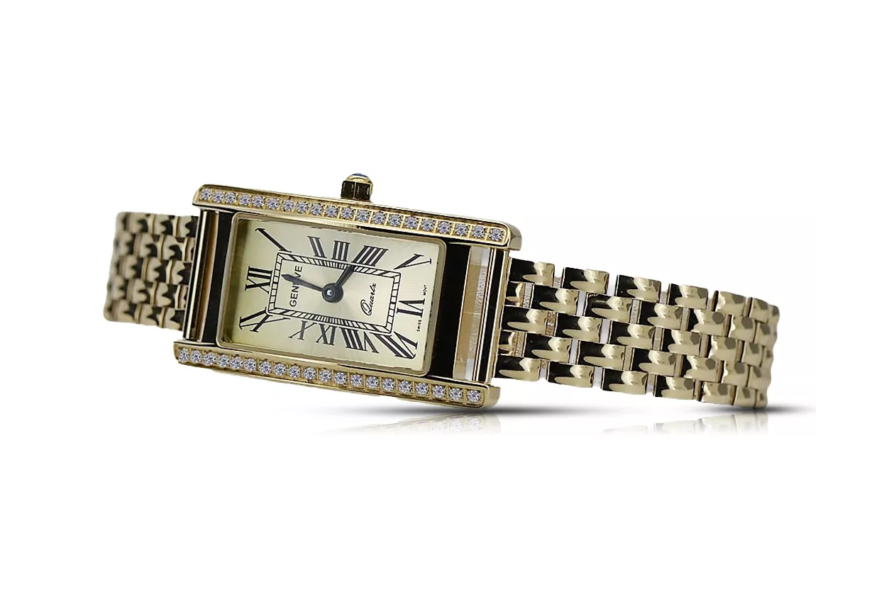 Gold men's watch Geneve ★ zlotychlopak.pl ★ Gold purity 585 333 Low Price!