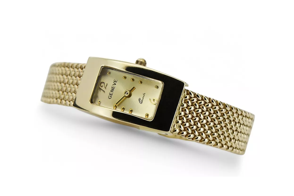 Gold men's watch Geneve ★ zlotychlopak.pl ★ Gold purity 585 333 Low Price!