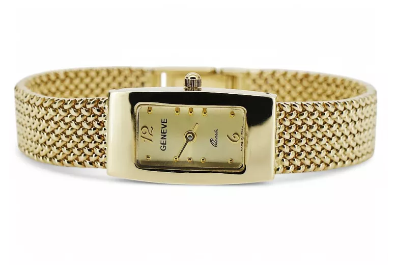 Reloj de oro para hombre Geneve ★ zlotychlopak.pl ★ Pureza de oro 585 333 Precio bajo!