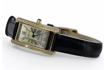 Amarillo 14k 585 oro señora reloj de Geneve lw104ydg