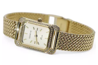 Or jaune 14k Geneve dame 0.33ct Montre diamant lwd054ydgautolbw003y