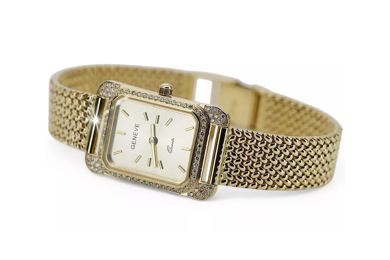 Gold men's watch Geneve ★ zlotychlopak.pl ★ Gold purity 585 333 Low Price!