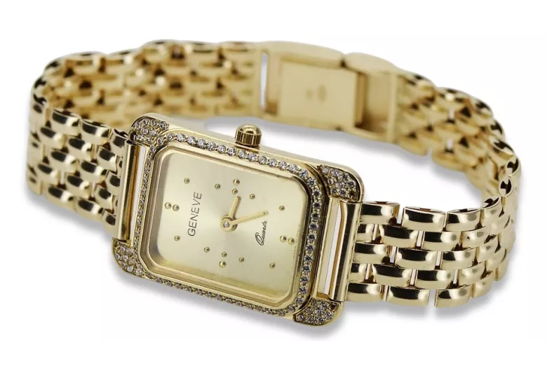 Gold men's watch Geneve ★ zlotychlopak.pl ★ Gold purity 585 333 Low Price!