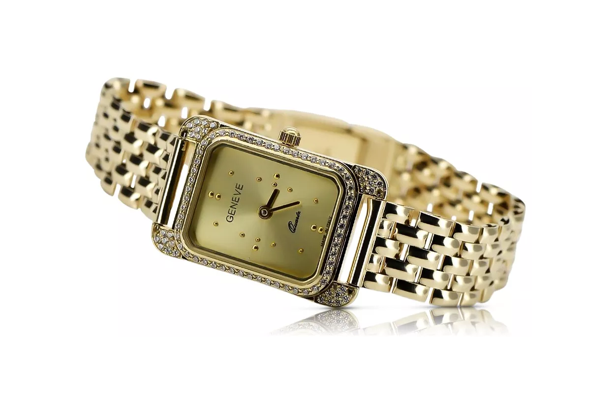 Gold men's watch Geneve ★ zlotychlopak.pl ★ Gold purity 585 333 Low Price!