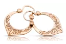 Vintage rose 14k 585 or Vintage Gipsy boucles d'oreilles ven176