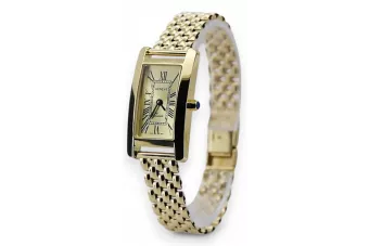 Złoty zegarek damski z bransoletą 14k Geneve lw106ydg&lbw004y