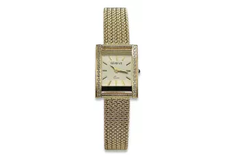 14K Gold Diamond Women's Watch, Rectangle 0.25ct lwd035ydg&lbw003y