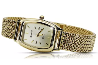 Amarillo 14k 585 oro Dama reloj de pulsera Geneve lw042y pllbw003y