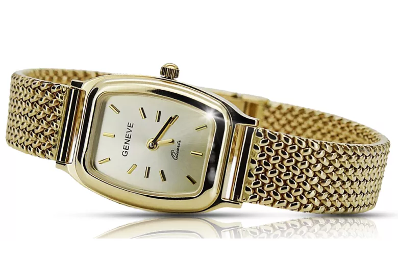 Gold men's watch Geneve ★ zlotychlopak.pl ★ Gold purity 585 333 Low Price!