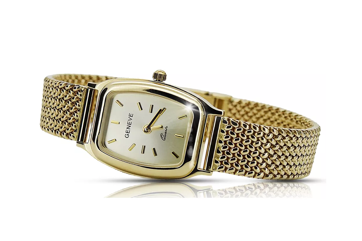 Gold men's watch Geneve ★ zlotychlopak.pl ★ Gold purity 585 333 Low Price!