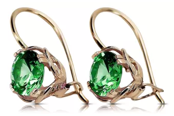 Ohrringe Vintage Jewlery Emerald Original Vintage 14K Rose Gold vec029r