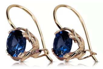 Originalūs senoviniai 14K rožinio aukso auskarai Sapphire vintažiniai amatai vec029r