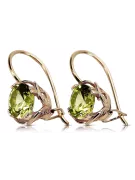 Original Vintage 14K rosa oro amarillo peridot pendientes estilo vintage vec029r