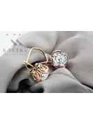 Earrings Vintage style Zircon Original Vintage 14K Rose Gold vec029r