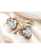 Earrings Vintage style Zircon Original Vintage 14K Rose Gold vec029r